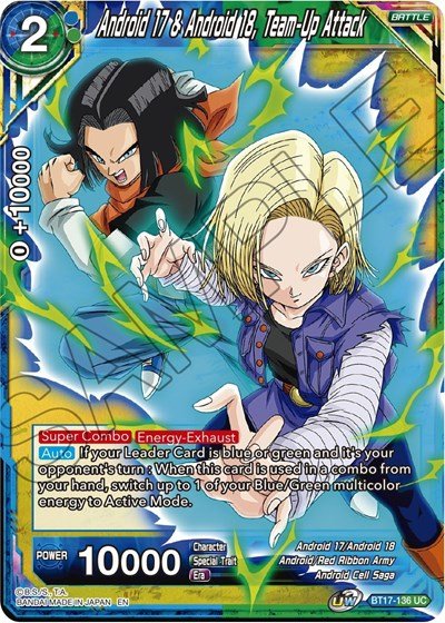Android 17 and Android 18, Team - Up Attack (Ultimate Squad) Near Mint - Nick Nack's Full Frontal Attack
