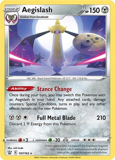 Aegislash (107) (SWSH05: Battle Styles) Near Mint Holofoil - Nick Nack's Full Frontal Attack