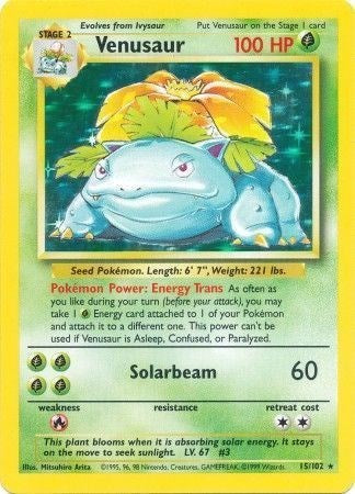 Venusaur (Base Set) Heavy Play Holofoil