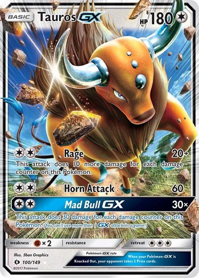 Tauros GX (SM Base Set) Near Mint Holofoil - Nick Nack's Full Frontal Attack