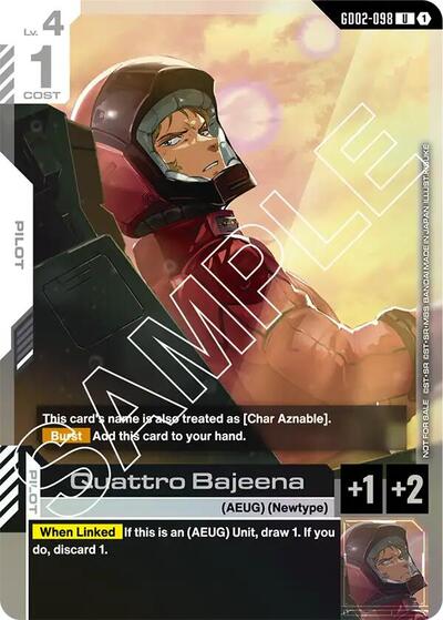 Quattro Bajeena (Store Tournament Participant Pack 02) (Gundam Promotional Cards) Near Mint Holofoil - Nick Nack's Full Frontal Attack