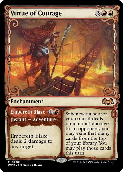 Virtue of Courage (Showcase) (Wilds of Eldraine) Near Mint