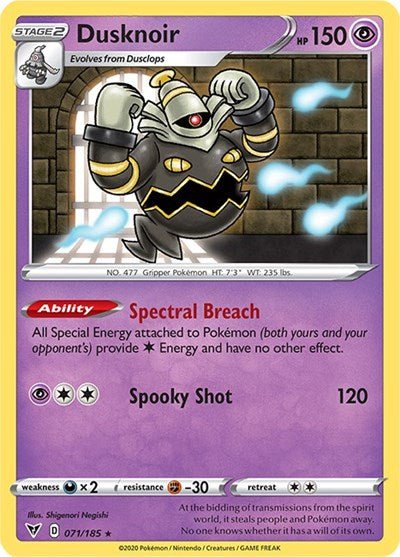 Dusknoir (SWSH04: Vivid Voltage) Near Mint Holofoil - Nick Nack's Full Frontal Attack