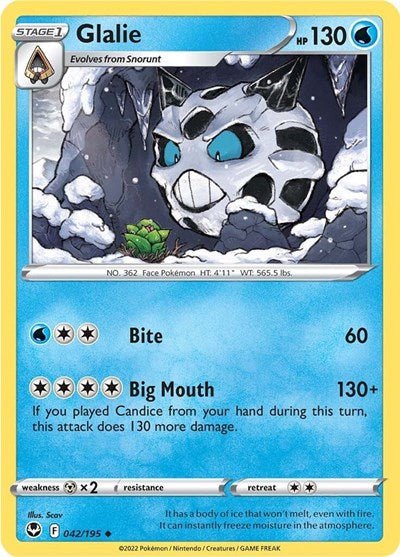 Glalie (SWSH12: Silver Tempest) Near Mint - Nick Nack's Full Frontal Attack