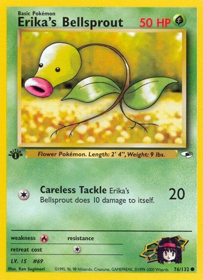 Erika's Bellsprout (76) (Gym Heroes) Damaged / Poor Unlimited - Nick Nack's Full Frontal Attack