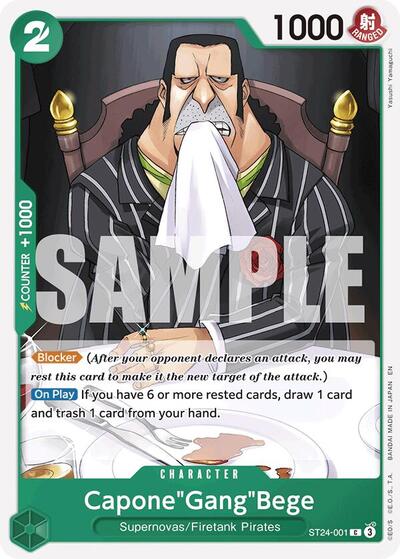 CaponeGangBege (Starter Deck 24: GREEN Jewelry Bonney) Near Mint - Nick Nack's Full Frontal Attack