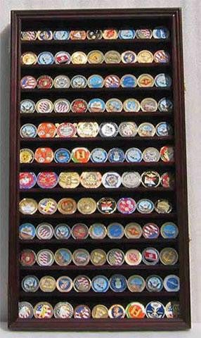 Flag Connections LOCKABLE Military Challenge Coin Display Case Cabinet Rack Holder - Nick Nack's Full Frontal Attack