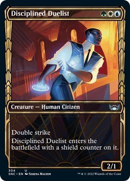 Disciplined Duelist (Showcase) (Streets of New Capenna) Near Mint - Nick Nack's Full Frontal Attack