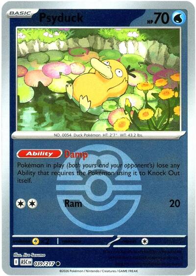 Psyduck - 039/217 (Love Ball) (ME: Ascended Heroes) Near Mint Reverse Holofoil