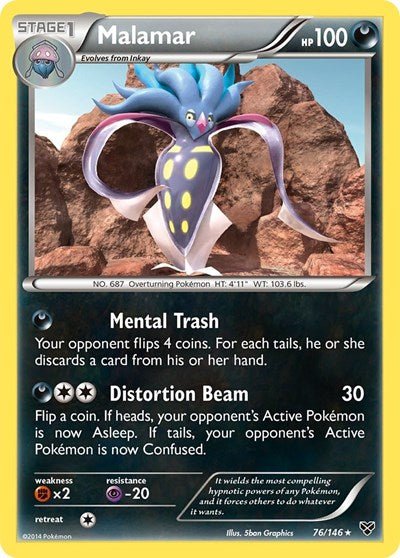 Malamar (76) (XY Base Set) Near Mint Reverse Holofoil - Nick Nack's Full Frontal Attack