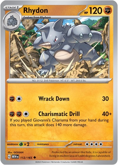 Rhydon (Scarlet and Violet: 151) Near Mint