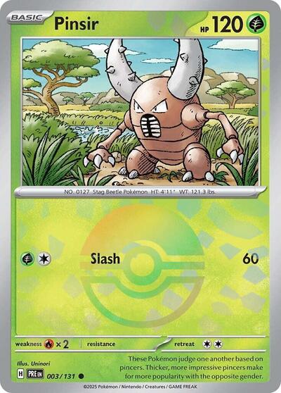 Pinsir (Poke Ball Pattern) (SV: Prismatic Evolutions) Near Mint Holofoil - Nick Nack's Full Frontal Attack