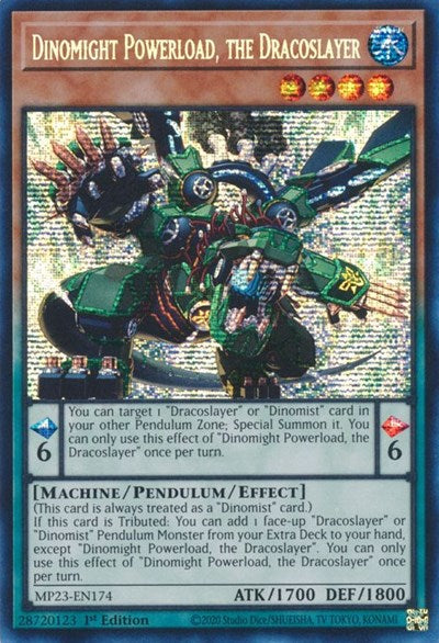 Dinomight Powerload, the Dracoslayer (25th Anniversary Tin: Dueling Heroes Mega Pack) Light Play 1st Edition