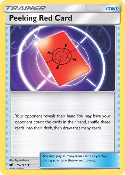 Peeking Red Card (SM - Crimson Invasion) Medium Play - Nick Nack's Full Frontal Attack