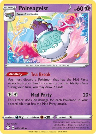 Polteageist (SWSH03: Darkness Ablaze) Near Mint - Nick Nack's Full Frontal Attack