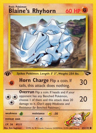 Blaine's Rhyhorn (Gym Challenge) Damaged / Poor Unlimited - Nick Nack's Full Frontal Attack