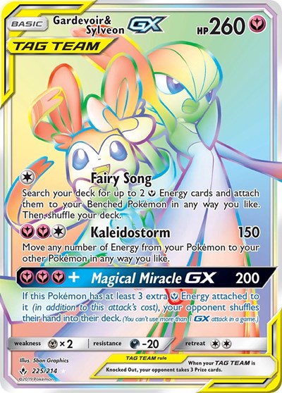 Gardevoir & Sylveon GX (Secret) (SM - Unbroken Bonds) Near Mint Holofoil