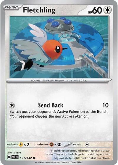Fletchling (SV07: Stellar Crown) Near Mint Reverse Holofoil