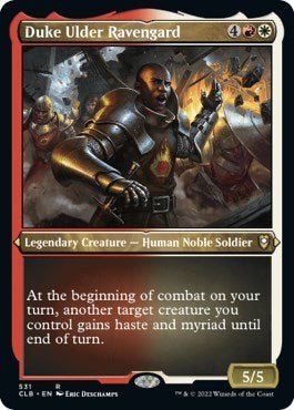 Duke Ulder Ravengard (Etched Foil) (Commander Legends: Battle for Baldur's Gate) Near Mint Foil - Nick Nack's Full Frontal Attack