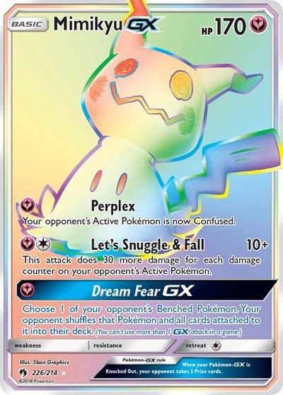 Mimikyu GX (Secret) (SM - Lost Thunder) Near Mint Holofoil - Nick Nack's Full Frontal Attack