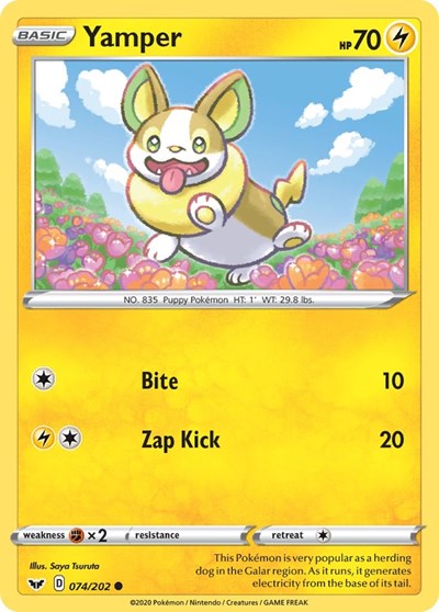 Yamper (074) (SWSH01: Sword & Shield Base Set) Near Mint