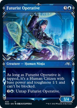 Futurist Operative (Showcase) (Kamigawa: Neon Dynasty) Near Mint - Nick Nack's Full Frontal Attack
