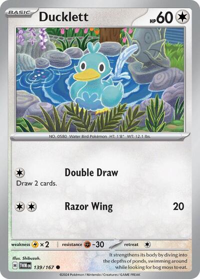 Ducklett (SV06: Twilight Masquerade) Near Mint Reverse Holofoil - Nick Nack's Full Frontal Attack