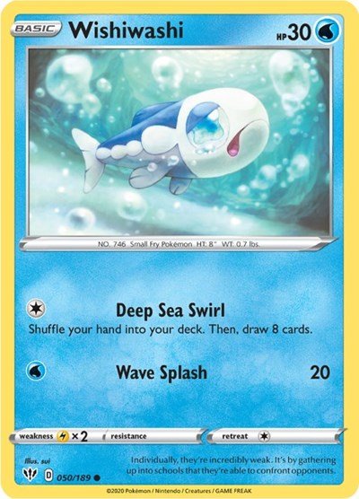 Wishiwashi (SWSH03: Darkness Ablaze) Near Mint Reverse Holofoil - Nick Nack's Full Frontal Attack