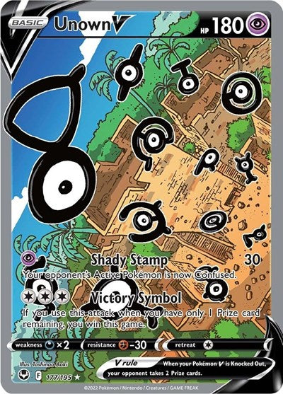 Unown V (Alternate Full Art) (SWSH12: Silver Tempest) Near Mint Holofoil