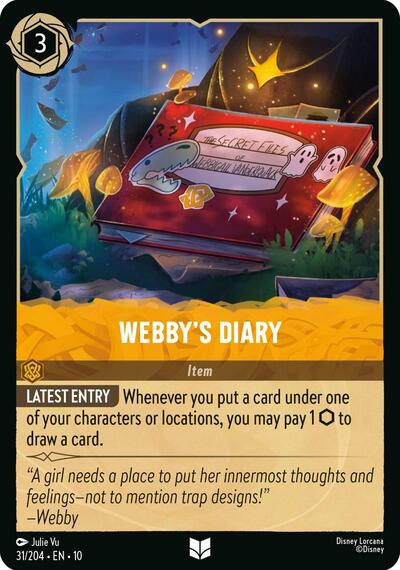 Webby's Diary (Whispers in the Well) Near Mint - Nick Nack's Full Frontal Attack