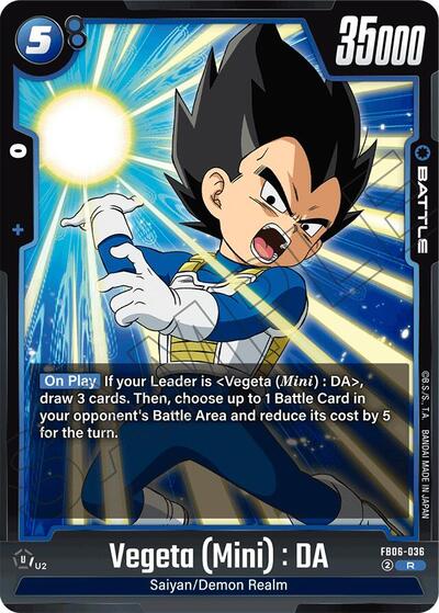 Vegeta (Mini) : DA FB06 - 036 (Rivals Clash) Near Mint Holofoil - Nick Nack's Full Frontal Attack