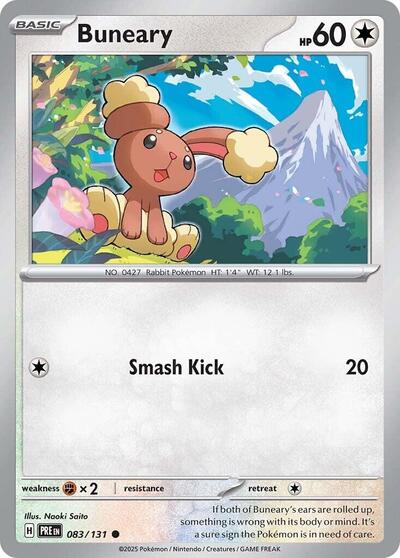 Buneary (SV: Prismatic Evolutions) Near Mint - Nick Nack's Full Frontal Attack