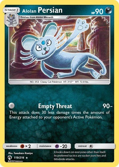 Alolan Persian (SM - Lost Thunder) Near Mint - Nick Nack's Full Frontal Attack
