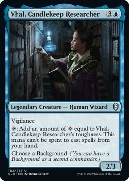 Vhal, Candlekeep Researcher (Commander Legends: Battle for Baldur's Gate) Near Mint - Nick Nack's Full Frontal Attack