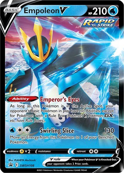 Empoleon V - SWSH108 (SWSH: Sword & Shield Promo Cards) Near Mint Holofoil - Nick Nack's Full Frontal Attack