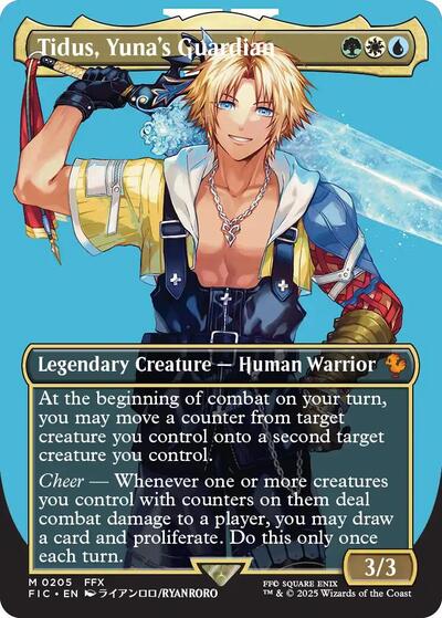 Tidus, Yuna's Guardian (Borderless) (Commander: FINAL FANTASY) Near Mint Foil Japanese - Nick Nack's Full Frontal Attack