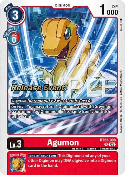 Agumon (Cyber Eden Release Event Cards) Near Mint