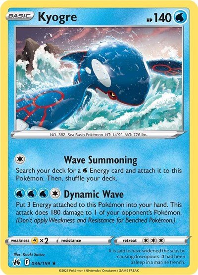 Kyogre (Crown Zenith) Near Mint Holofoil - Nick Nack's Full Frontal Attack