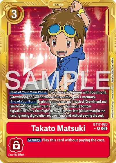 Takato Matsuki (Gold Border) (Advanced Booster Digimon Generation) Near Mint Foil - Nick Nack's Full Frontal Attack