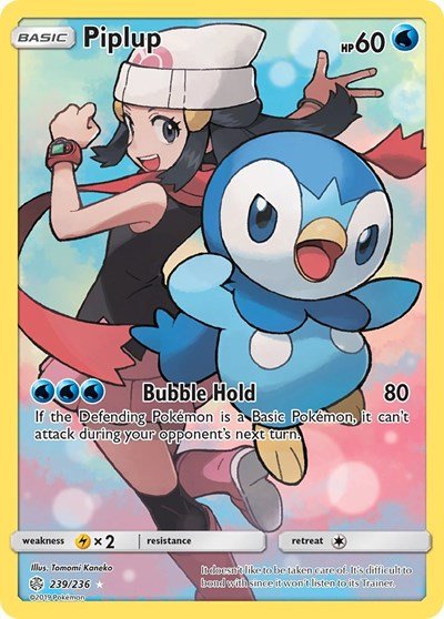 Piplup (Secret) (SM - Cosmic Eclipse) Near Mint Holofoil - Nick Nack's Full Frontal Attack