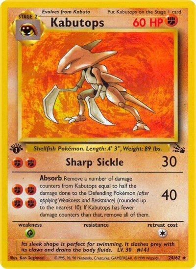 Kabutops (24) (Fossil) Light Play Unlimited - Nick Nack's Full Frontal Attack