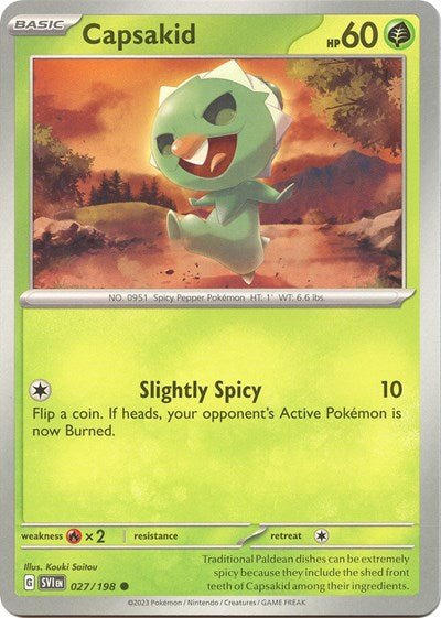 Capsakid - 027 (Scarlet and Violet: Base Set) Near Mint - Nick Nack's Full Frontal Attack