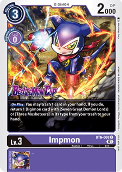 Impmon (Beelzemon Cup Participation) (Starter Deck 14: Beelzemon Advanced Deck Set Pre-Release Cards) Near Mint