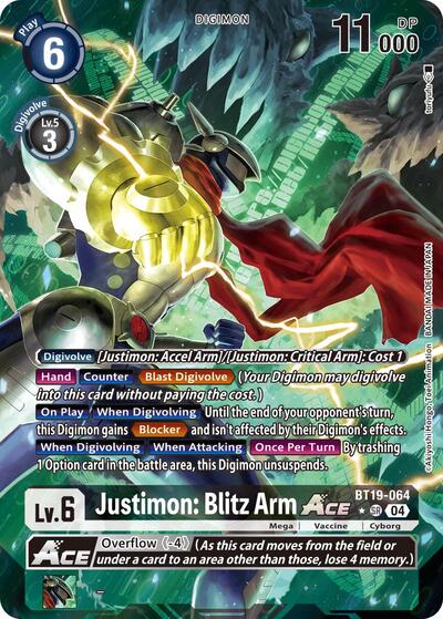 Justimon: Blitz Arm ACE (Alternate Art) (Release Special Booster 2.5) Heavy Play Foil