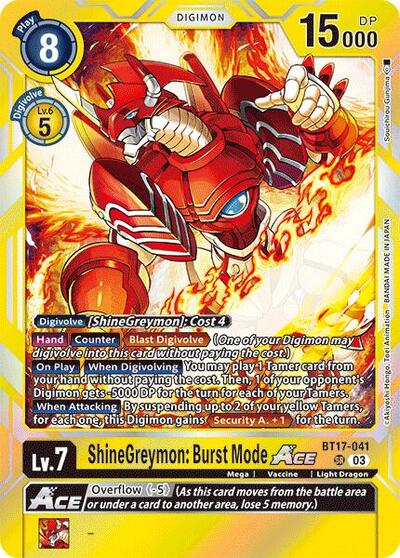 ShineGreymon: Burst Mode ACE (Secret Crisis) Near Mint Foil