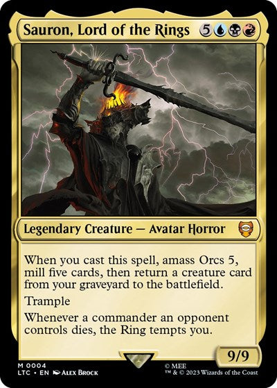 Sauron, Lord of the Rings (Commander: The Lord of the Rings: Tales of Middle-earth) Light Play Foil