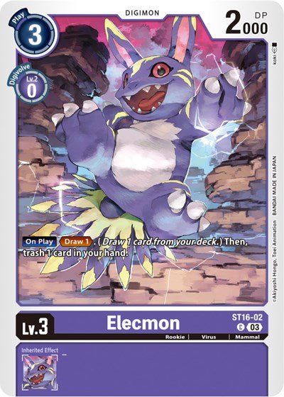 Elecmon (Starter Deck 16: Wolf of Friendship) Near Mint - Nick Nack's Full Frontal Attack