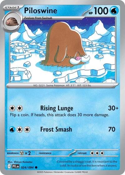 Piloswine (ME02: Phantasmal Flames) Near Mint Reverse Holofoil - Nick Nack's Full Frontal Attack