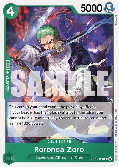 Roronoa Zoro (036) (Legacy of the Master) Near Mint - Nick Nack's Full Frontal Attack