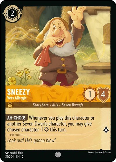 Sneezy - Very Allergic (Rise of the Floodborn) Near Mint - Nick Nack's Full Frontal Attack